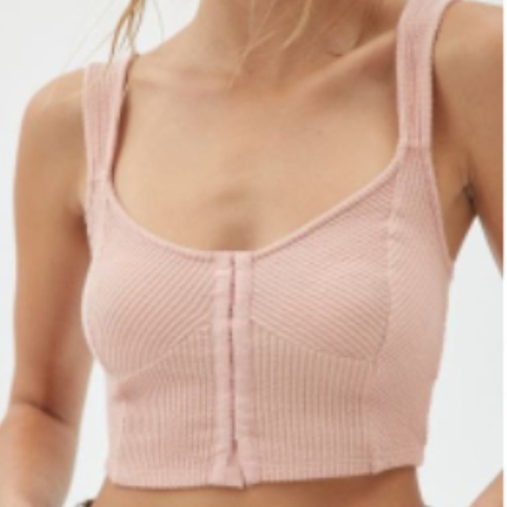NEW WITH TAGS: Urban Outfitters Estella Textured Top: Size Small, Pink